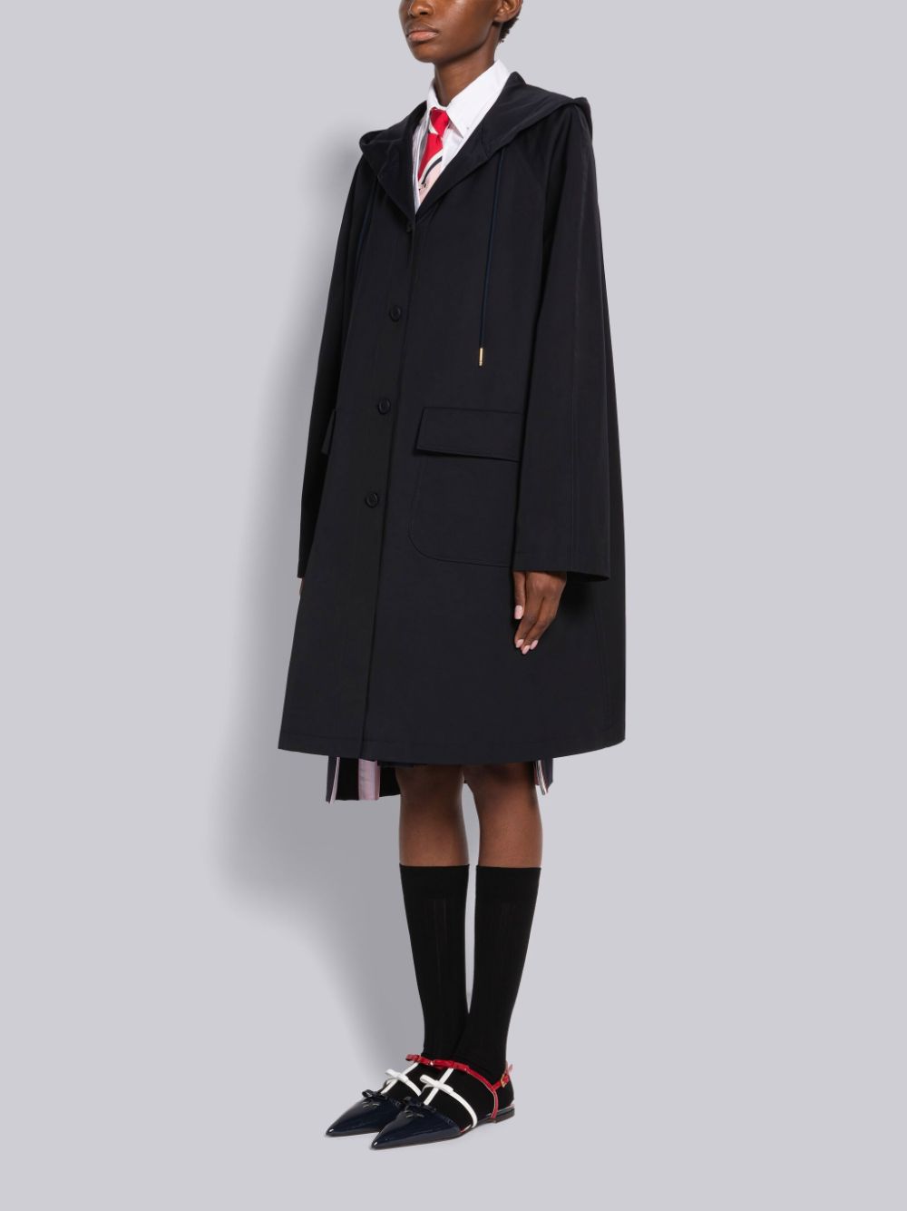 Thom Browne Nylon Tech Hooded Women Parka Blue | WKW01G73094