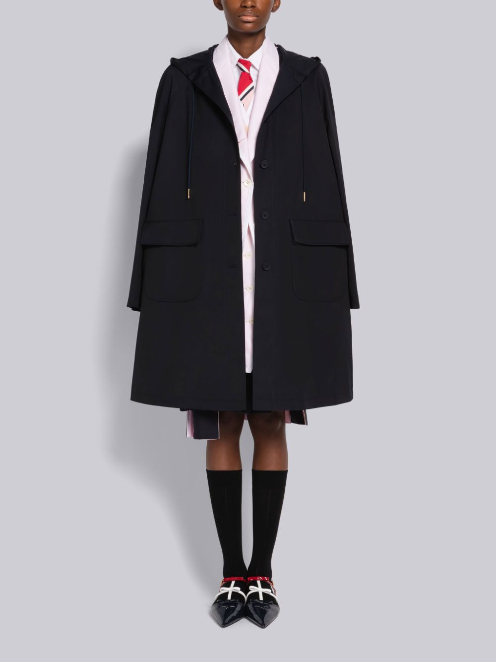 Thom Browne Nylon Tech Hooded Women Parka Blue | WKW01G73094