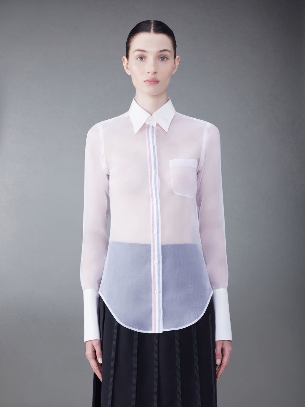 Thom Browne Organza Classic Women Shirts White | EKB38D22506