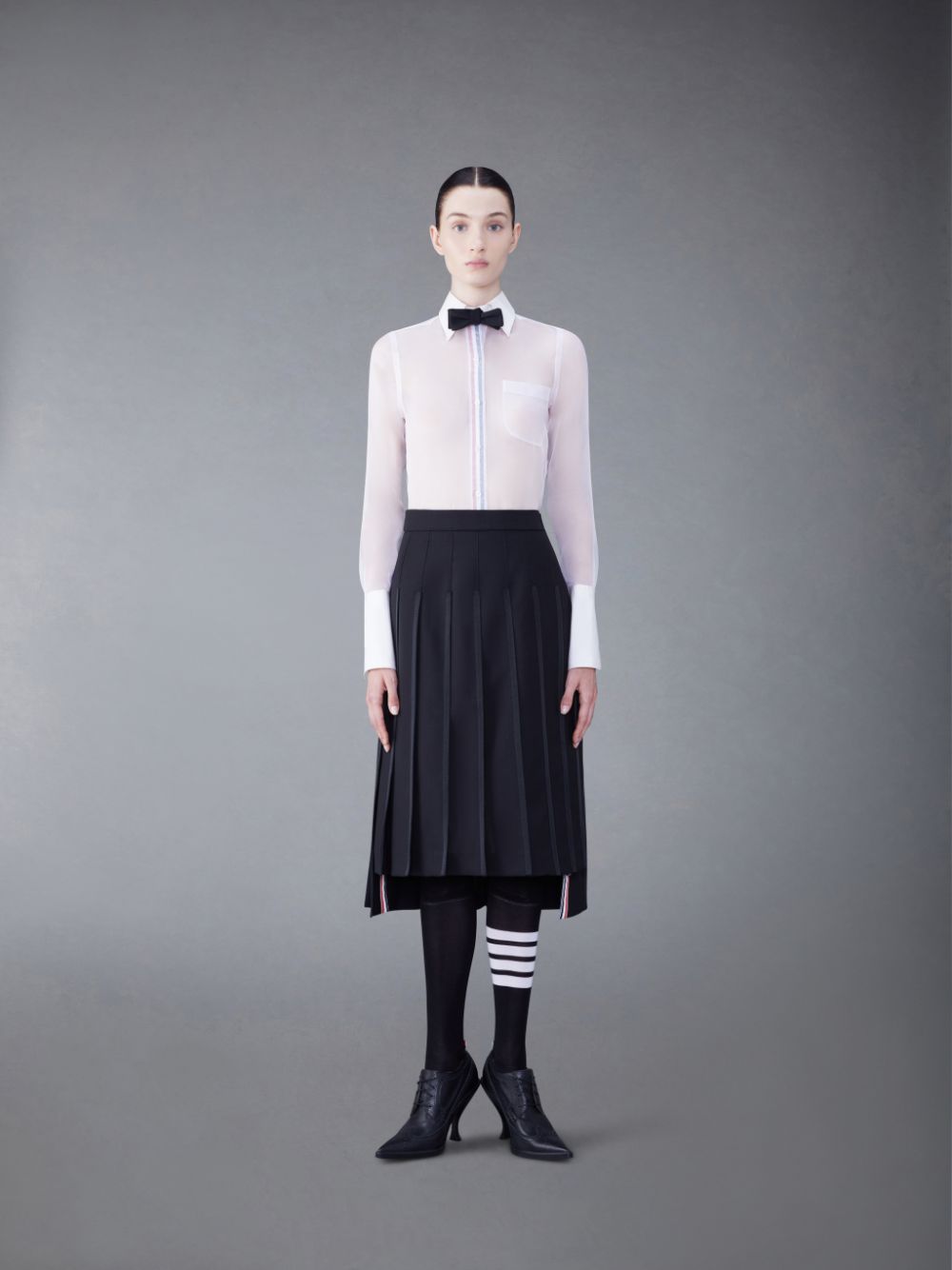 Thom Browne Organza Classic Women Shirts White | EKB38D22506