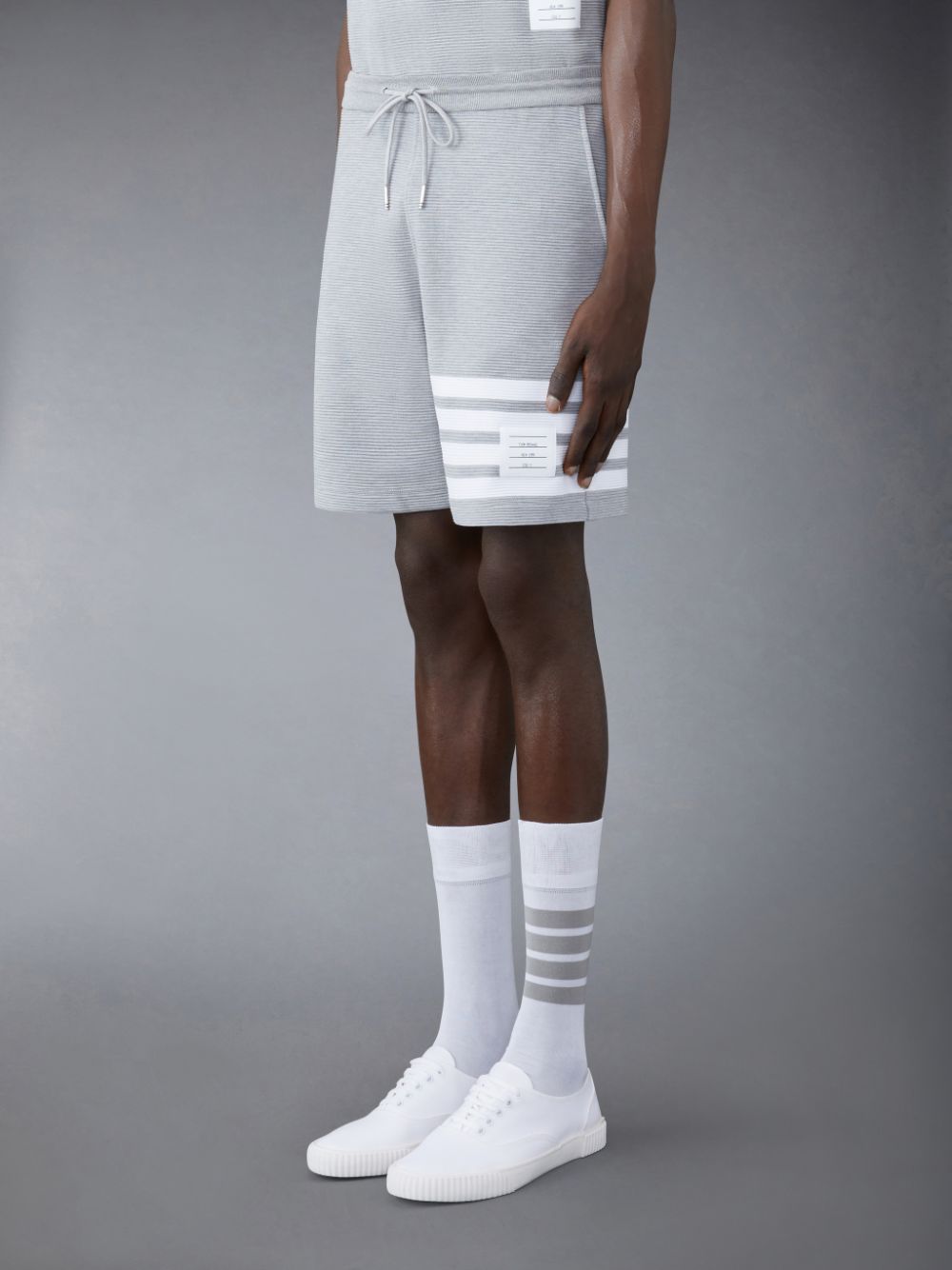 Thom Browne Ottoman 4-Bar Sweatshorts Men Sweatpants Grey | KQC28E80080