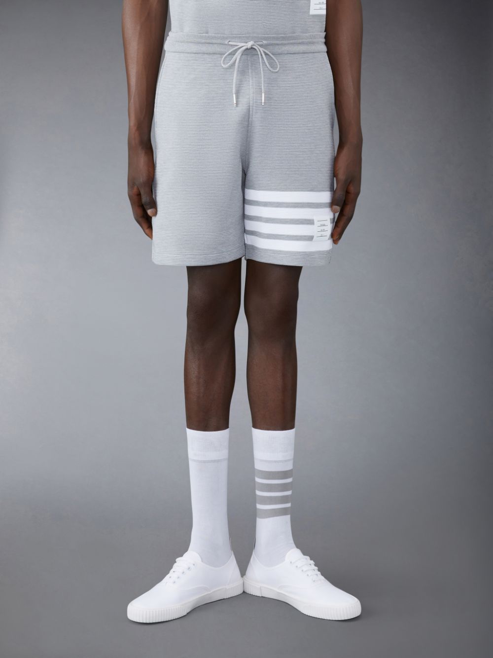 Thom Browne Ottoman 4-Bar Sweatshorts Men Sweatpants Grey | KQC28E80080