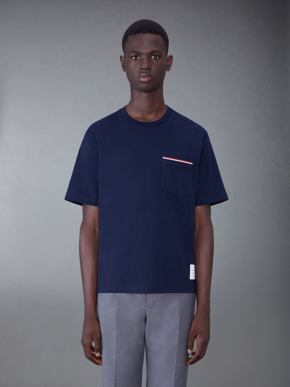 Thom Browne Oversized Short Sleeve Pocket Men T Shirts Blue | WMU89X24306