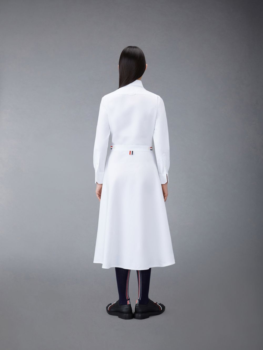 Thom Browne Oxford A-Line Shirt Women Dress White | SUW09I31440