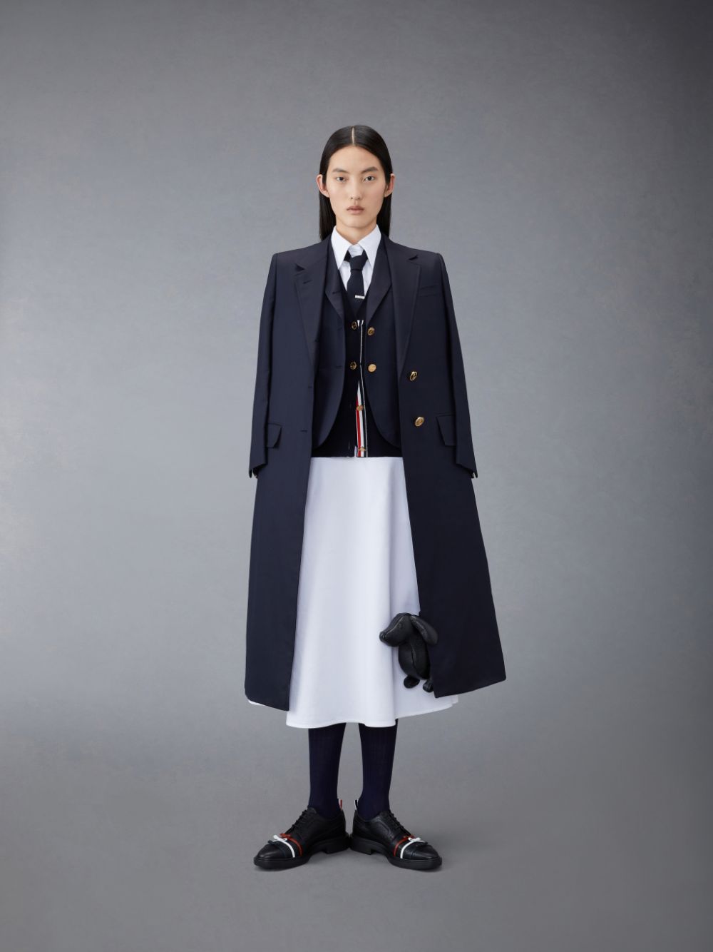 Thom Browne Oxford A-Line Shirt Women Dress White | SUW09I31440