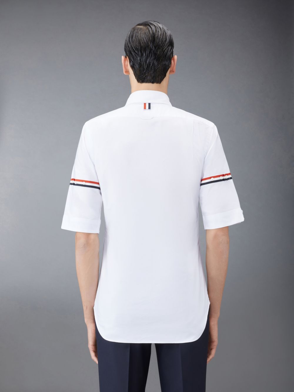 Thom Browne Oxford Armband Classic Short Sleeve Men Shirts White | EMA27X25997