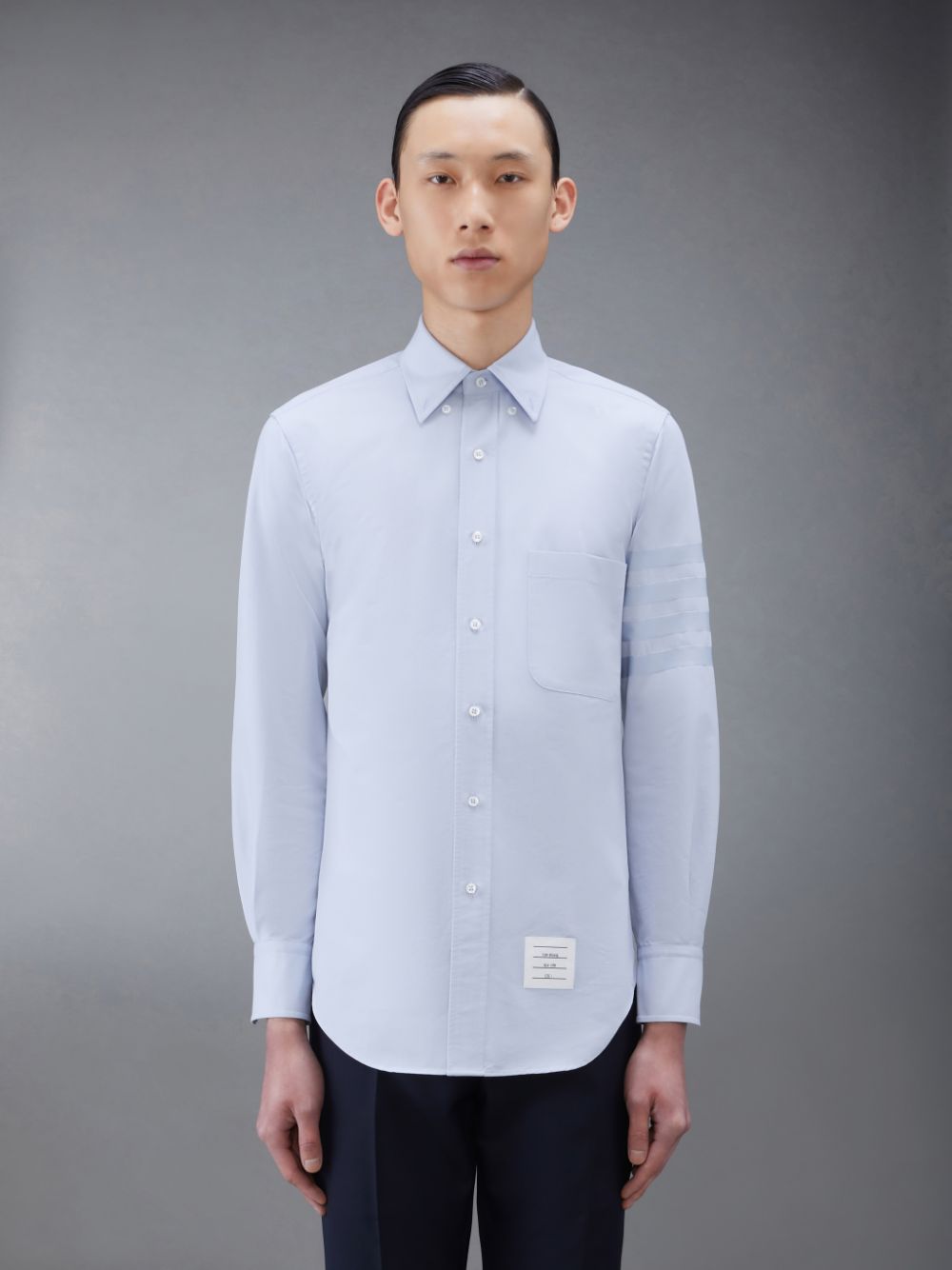 Thom Browne Oxford Classic 4-Bar Men Shirts Blue | CXR70H30807