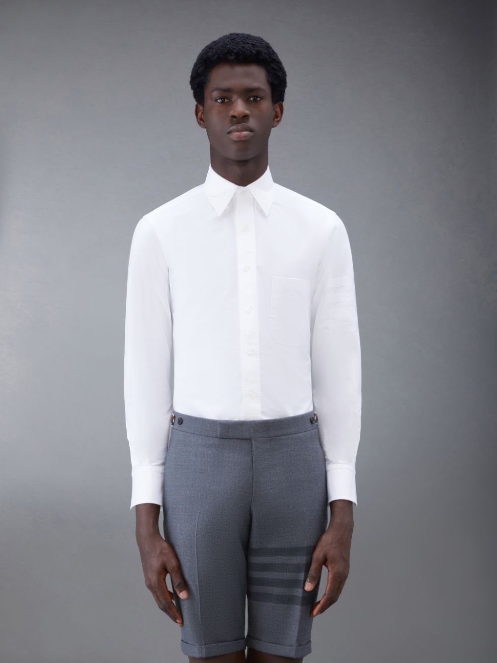 Thom Browne Oxford Classic 4-Bar Men Shirts White | TUB25E89708