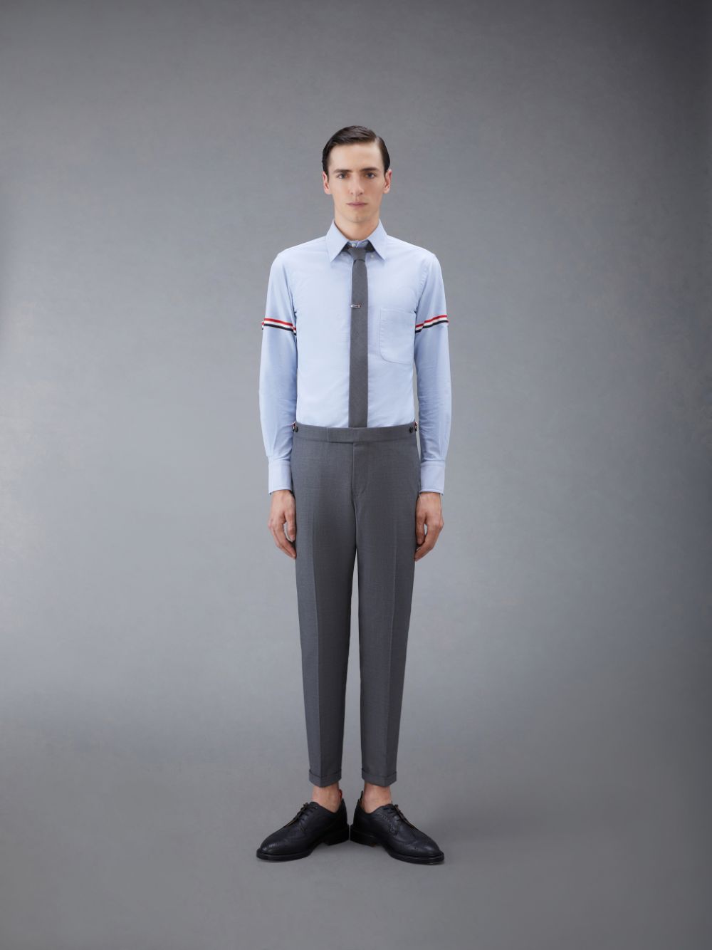 Thom Browne Oxford Classic Armbands Men Shirts Blue | RRZ15Y95881