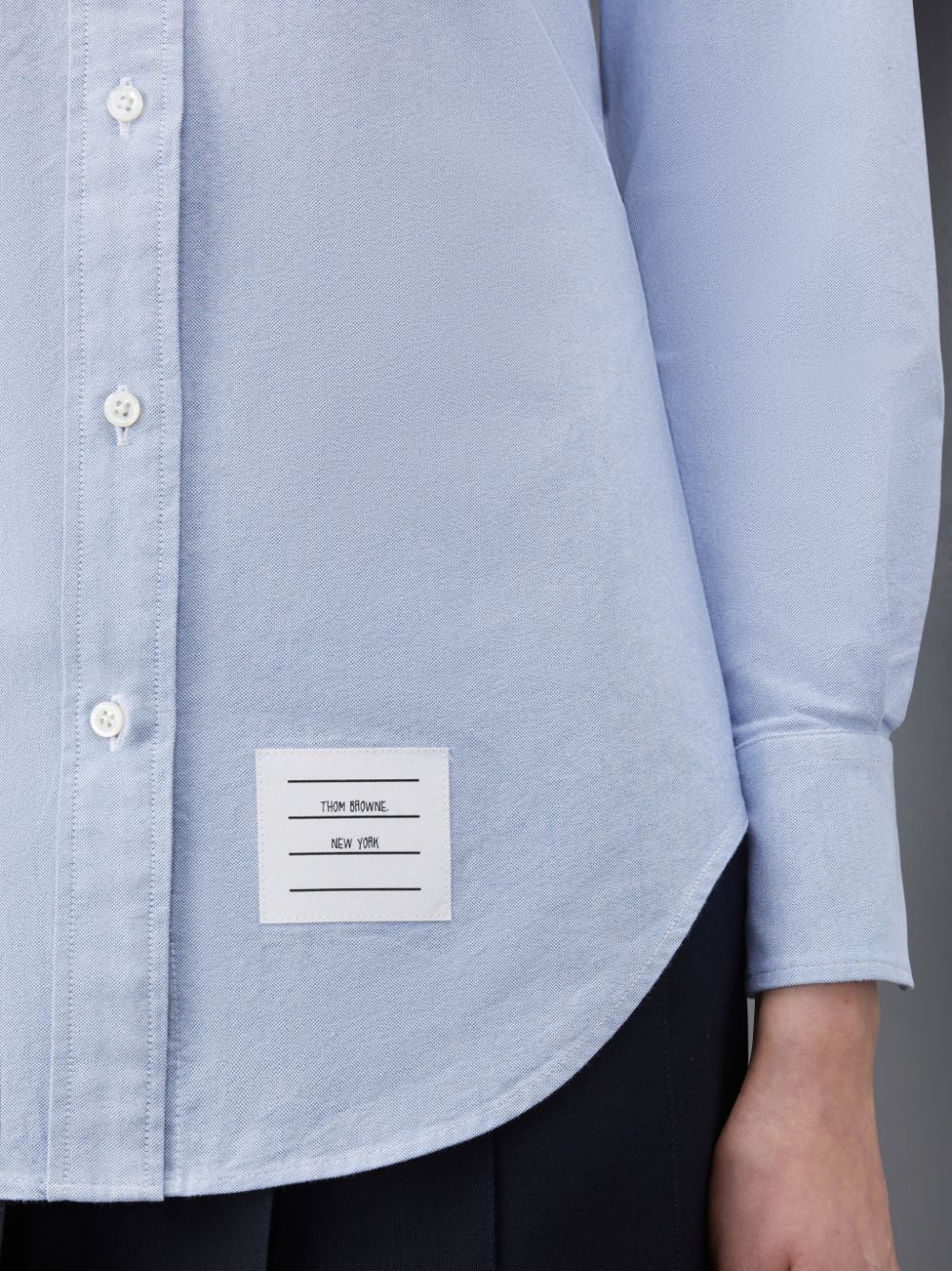 Thom Browne Oxford Classic Round Collar Women Shirts Light Blue | WHD01A95056