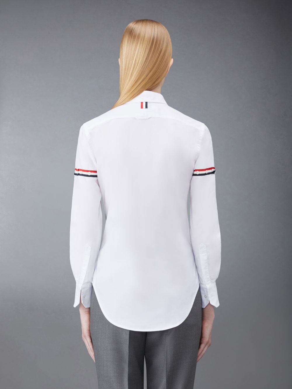 Thom Browne Oxford Classic Round Collar Women Shirts White | LBD27G82801