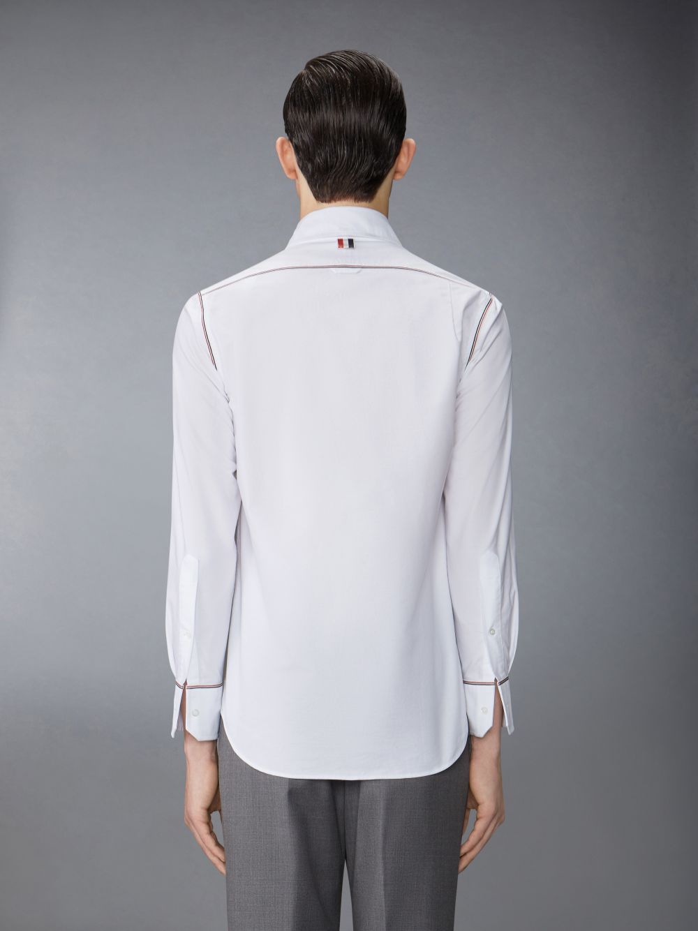 Thom Browne Oxford Grosgrain Framing Men Shirts White | TQB65B88106