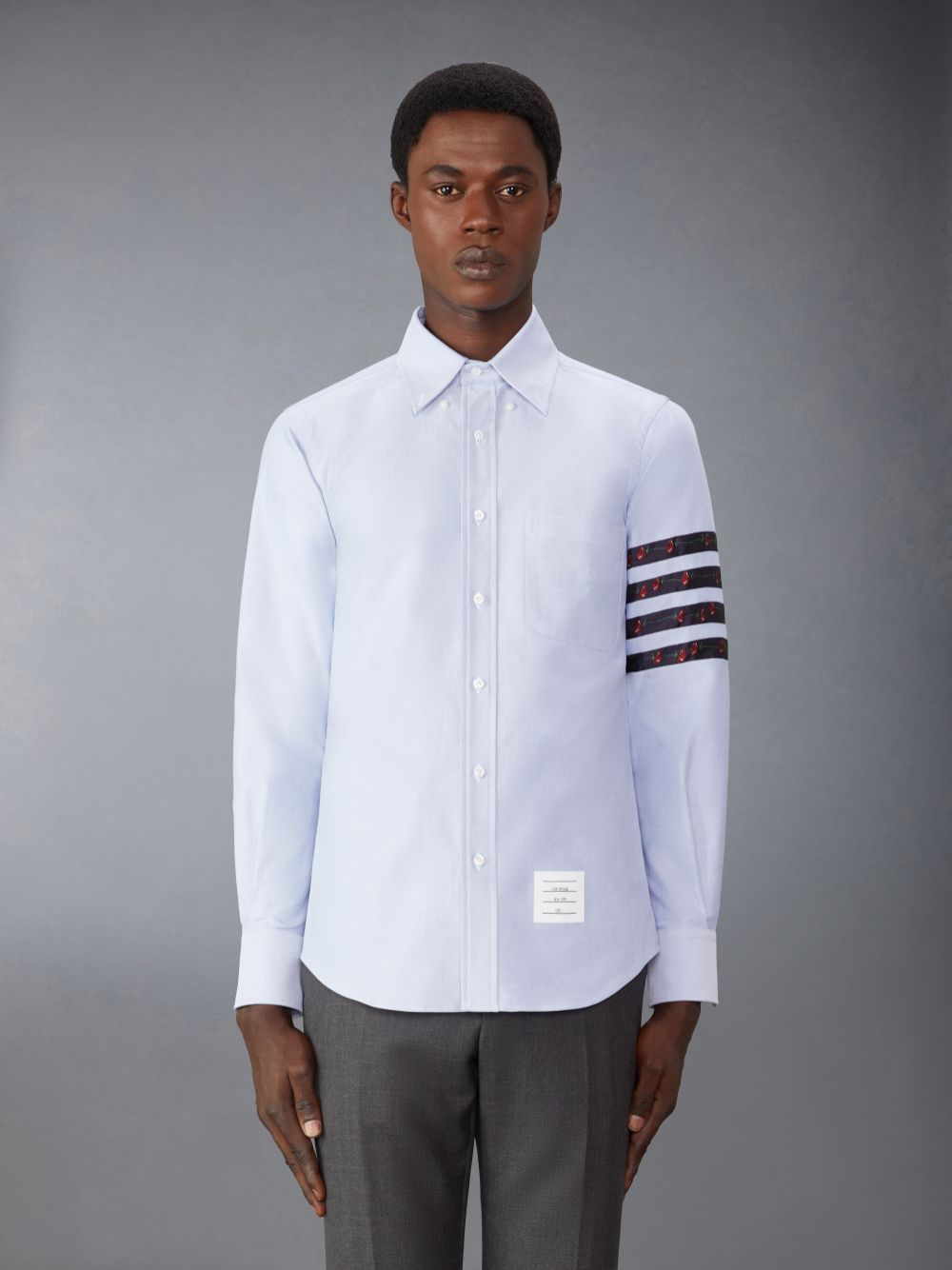 Thom Browne Oxford Rose 4-Bar Men Shirts Blue | KIW96U10727