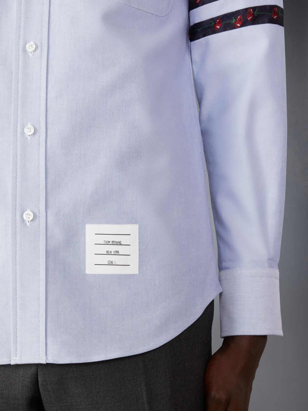 Thom Browne Oxford Rose 4-Bar Men Shirts Blue | KIW96U10727