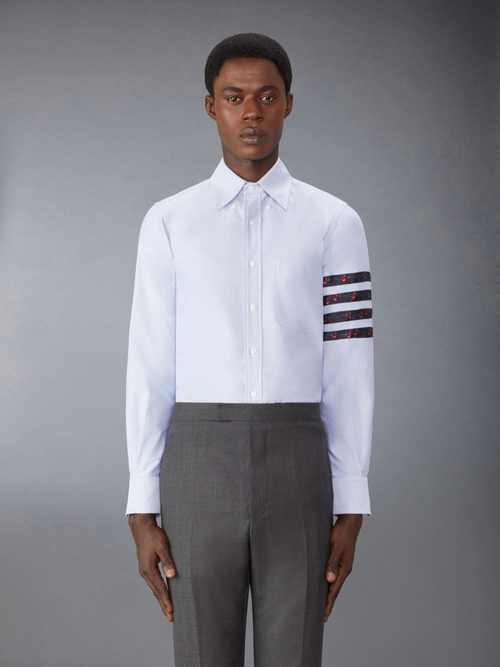 Thom Browne Oxford Rose 4-Bar Men Shirts Blue | KIW96U10727