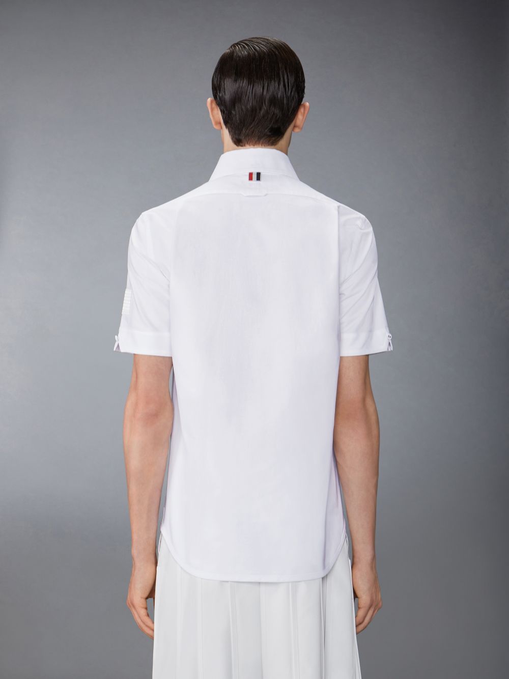 Thom Browne Oxford Self Tipping and Flag Patch Men Shirts White | NSY34M57108