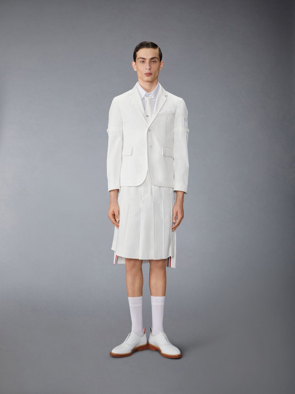 Thom Browne Oxford Self Tipping and Flag Patch Men Shirts White | NSY34M57108