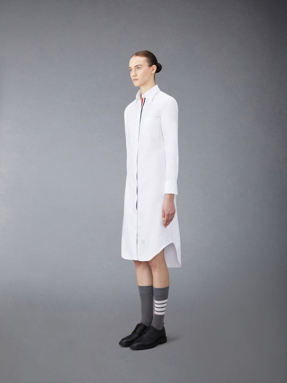 Thom Browne Oxford Stripe Shirt Women Dress White | TOL93D74711