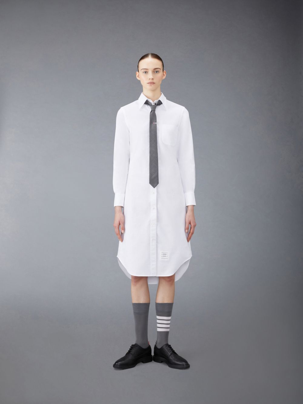 Thom Browne Oxford Stripe Shirt Women Dress White | TOL93D74711