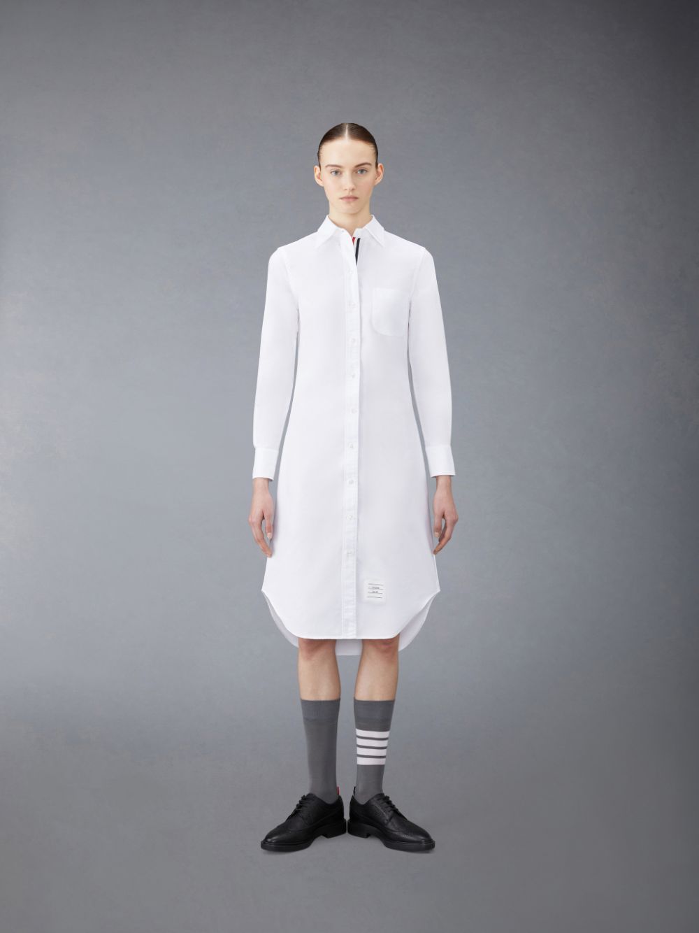 Thom Browne Oxford Stripe Shirt Women Dress White | TOL93D74711