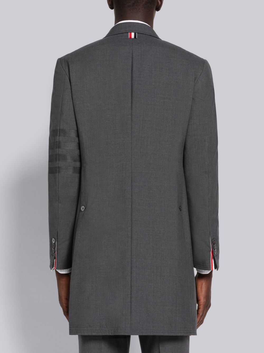 Thom Browne PLAIN WEAVE 4-BAR CHESTERFIELD Men Coats Grey | BBU66U34015