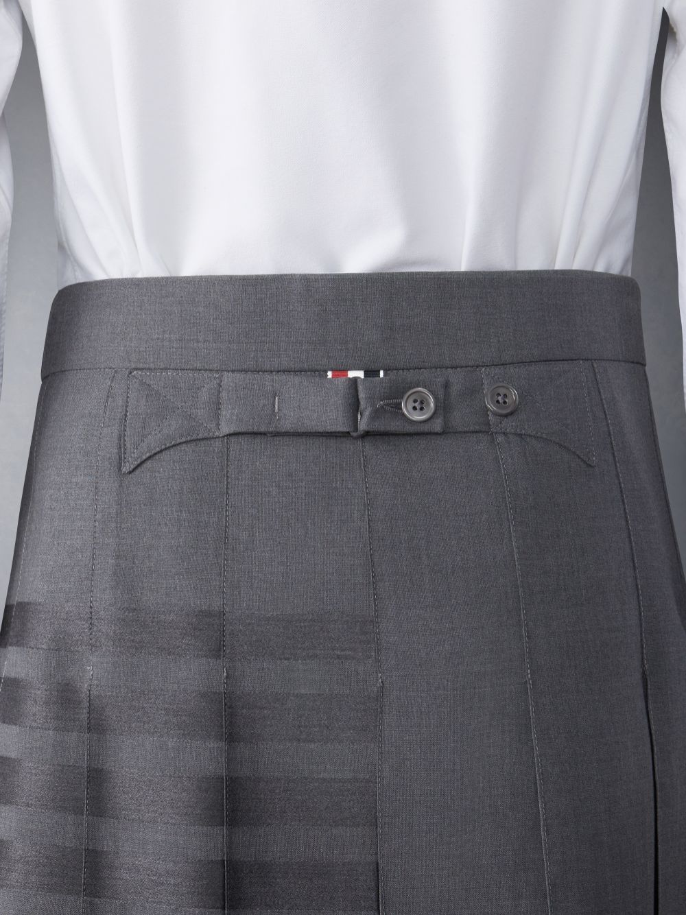 Thom Browne PLAIN WEAVE 4-BAR CLASSIC BACKSTRAP PLEATED Men Skirts Grey | BNL95L89813