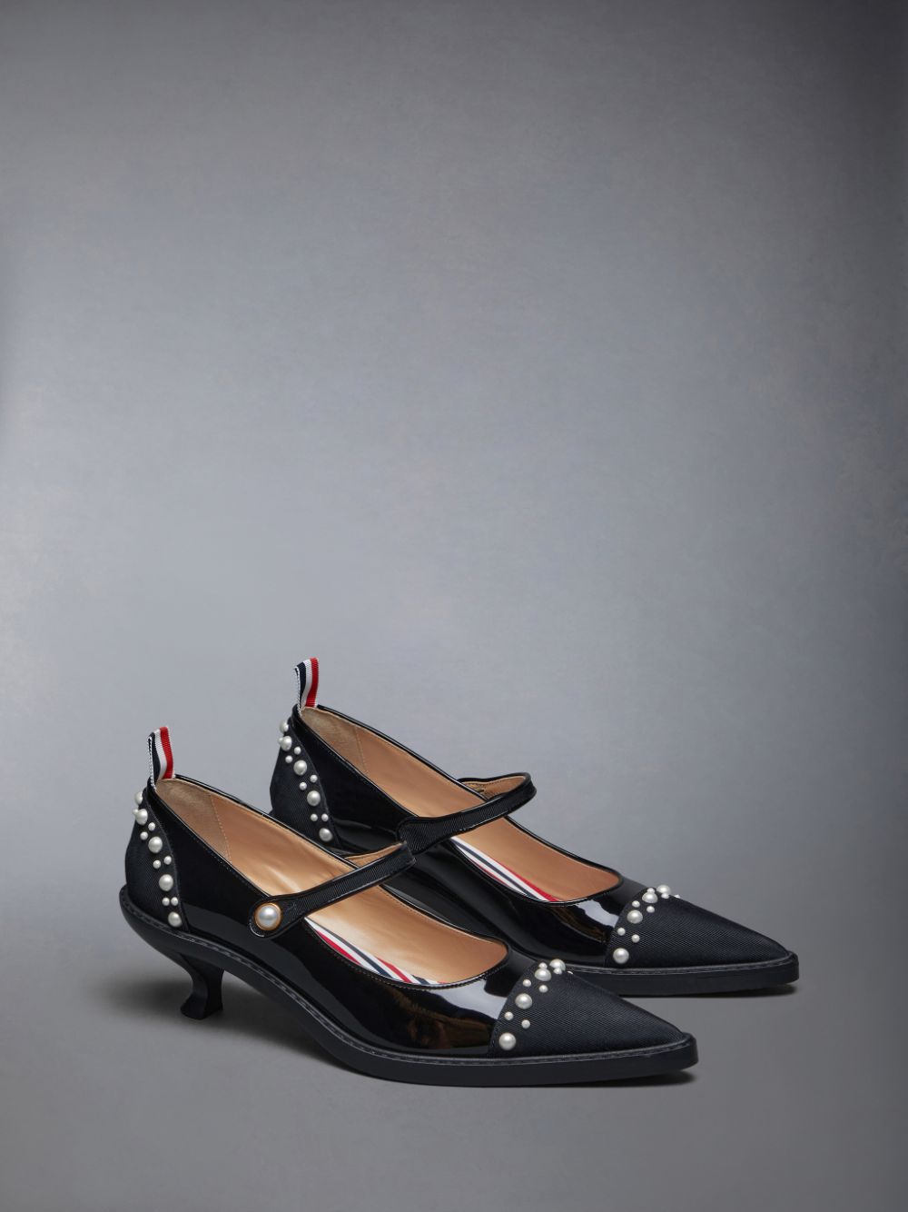 Thom Browne Pearled Patent John Women Brogue Shoes Black | DKJ59C42693