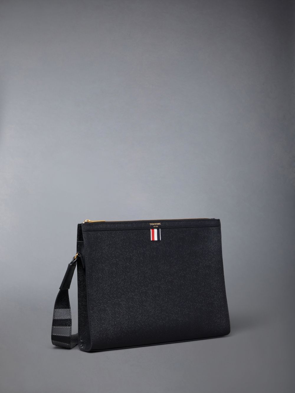 Thom Browne Pebble Grain 4-Bar Document Holder Women Crossbody Bags Black | EPD49Q40373