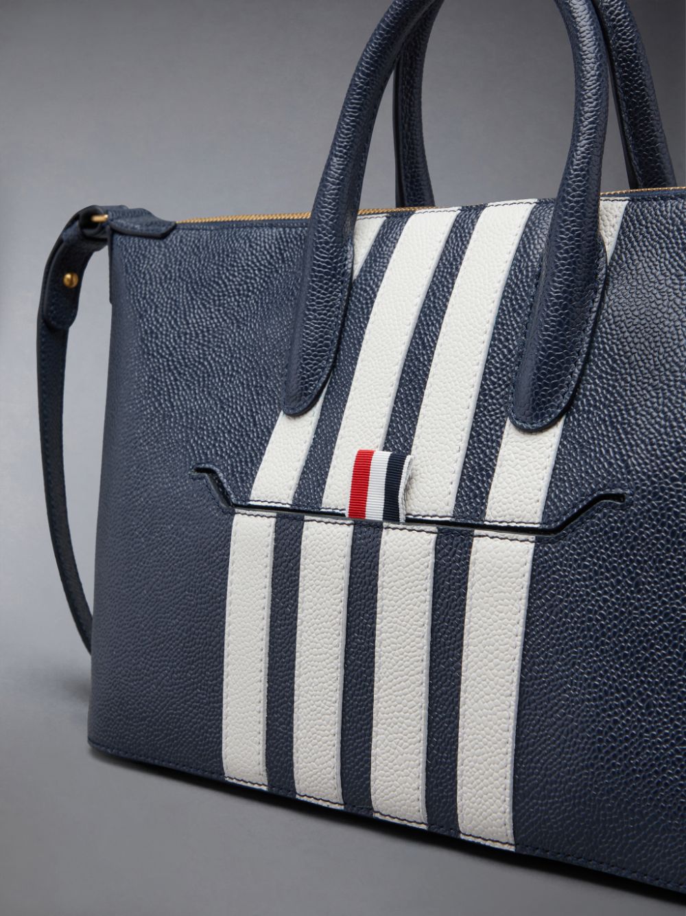 Thom Browne Pebble Grain 4-Bar Small Women Duffle Bags Blue | LHP83M03404