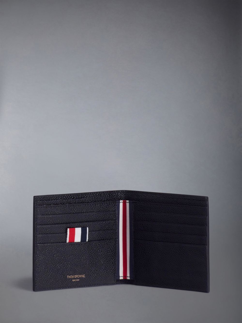 Thom Browne Pebble Grain Bifold Men Wallets Black | KVO52N23830