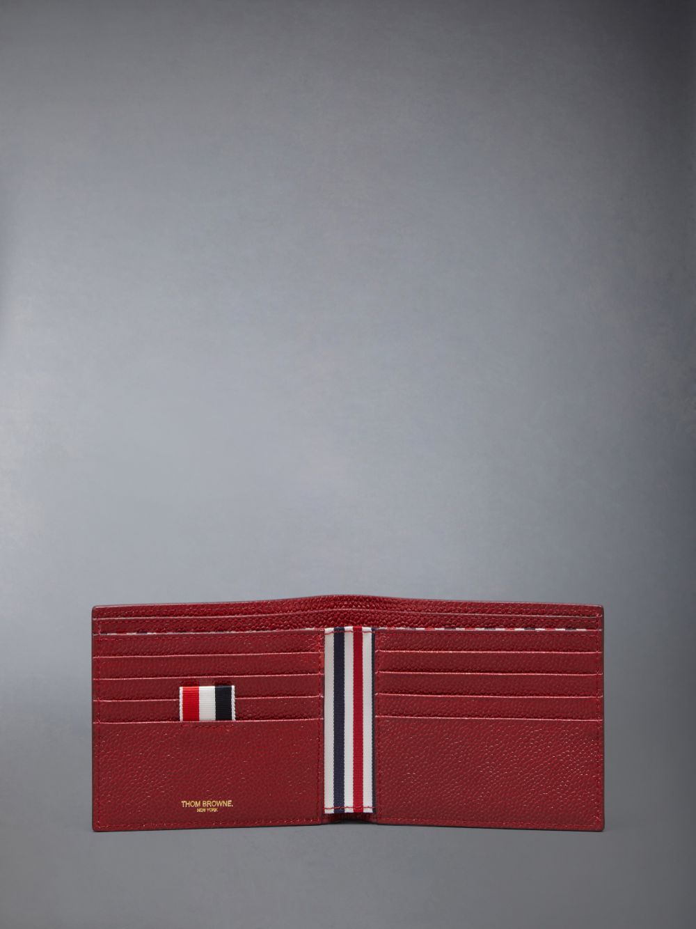 Thom Browne Pebble Grain Bifold Men Wallets Red | RRX90I66584