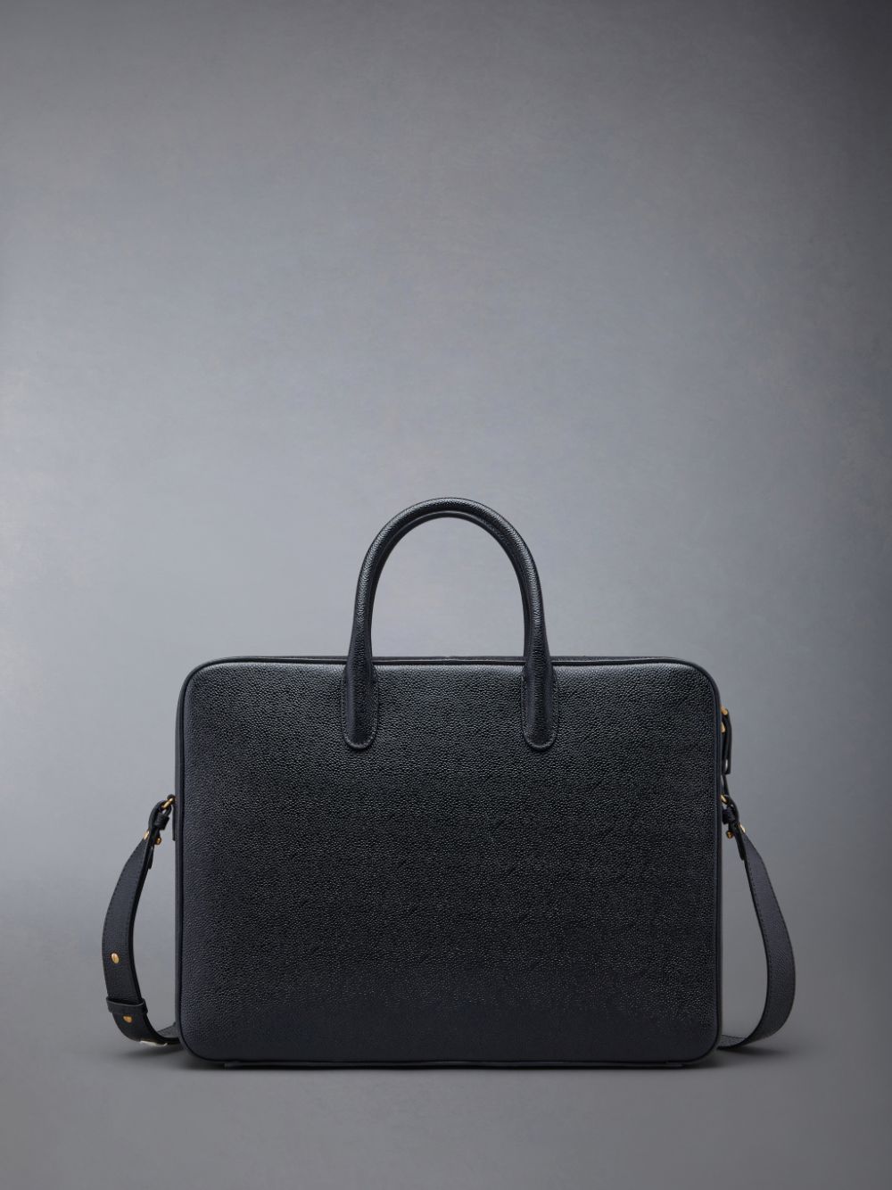 Thom Browne Pebble Grain Double Compartment Men Business Bags Black | ASB39M80321