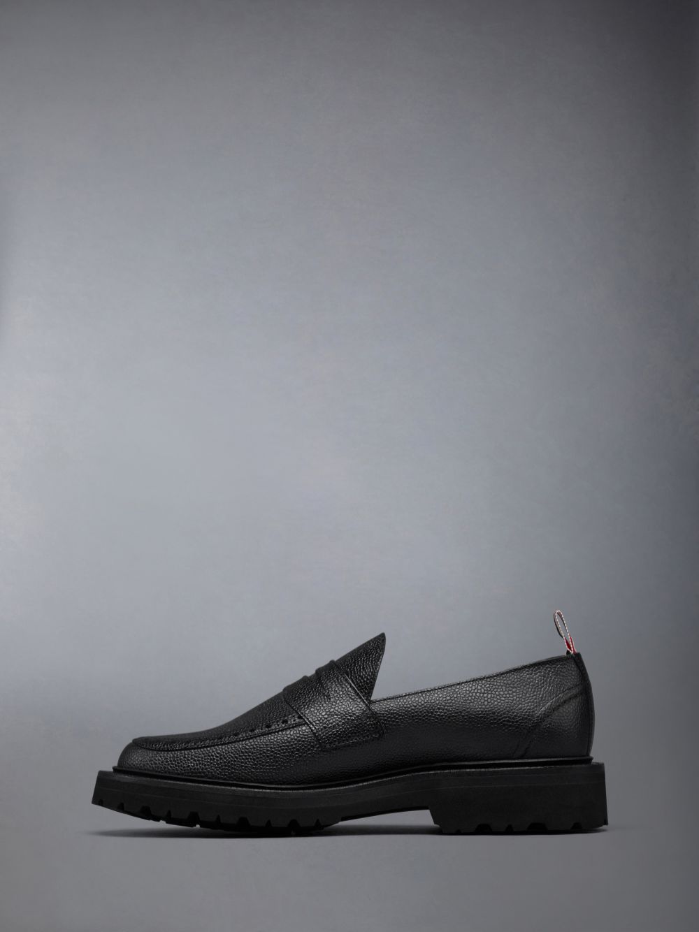 Thom Browne Pebble Grain Leather Commando Sole Penny Women Loafers Black | HYN53Q81250