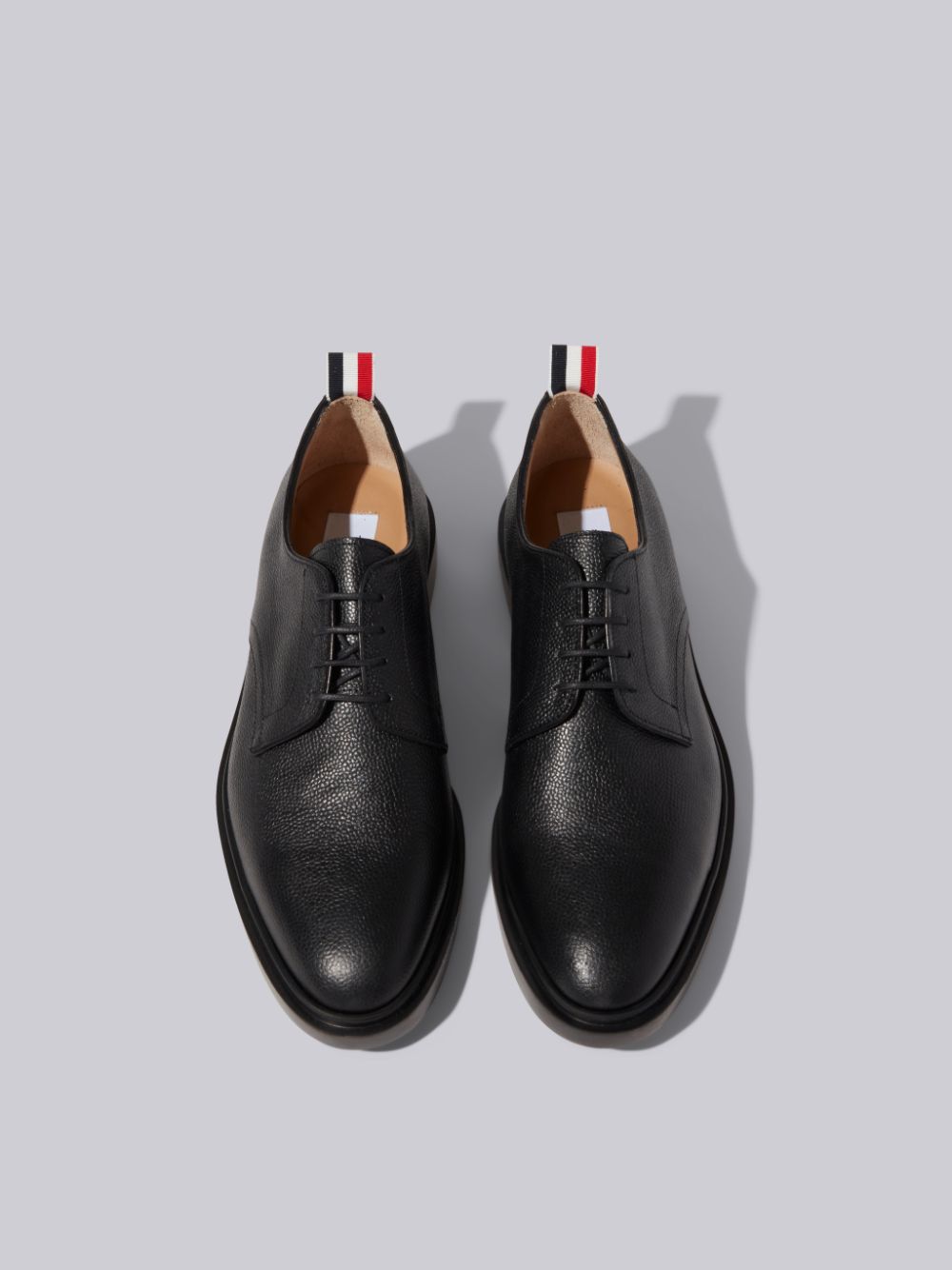 Thom Browne Pebble Grain Leather Lightweight Rubber Sole Derby Men Oxford Shoes Black | WUM16V40026