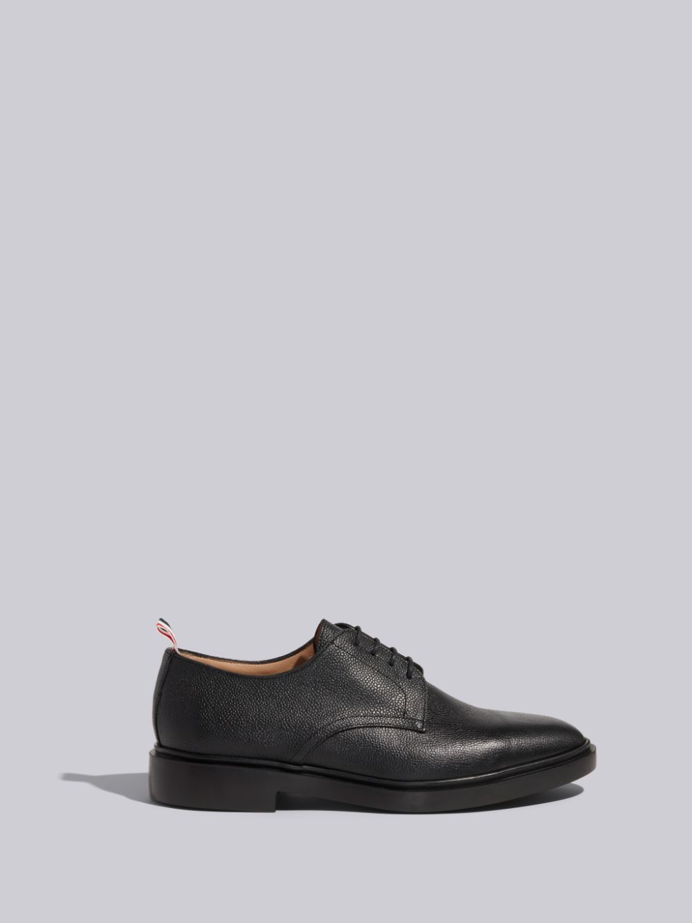 Thom Browne Pebble Grain Leather Lightweight Rubber Sole Derby Men Oxford Shoes Black | WUM16V40026