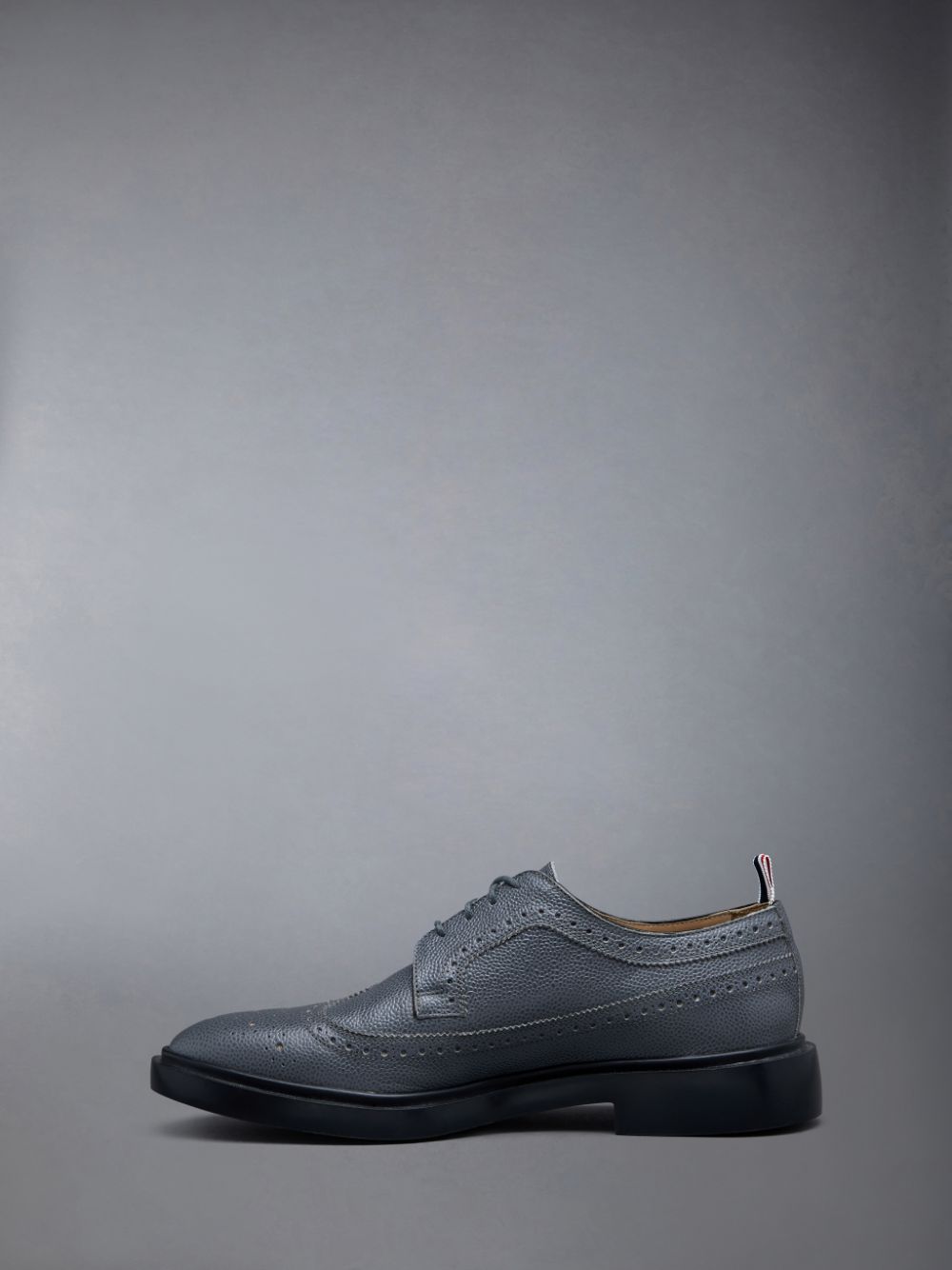 Thom Browne Pebble Grain Leather Longwing Men Brogue Shoes Grey | LPB22Y48311