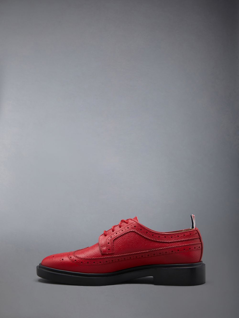 Thom Browne Pebble Grain Leather Longwing Women Brogue Shoes Red | RFE04L25003