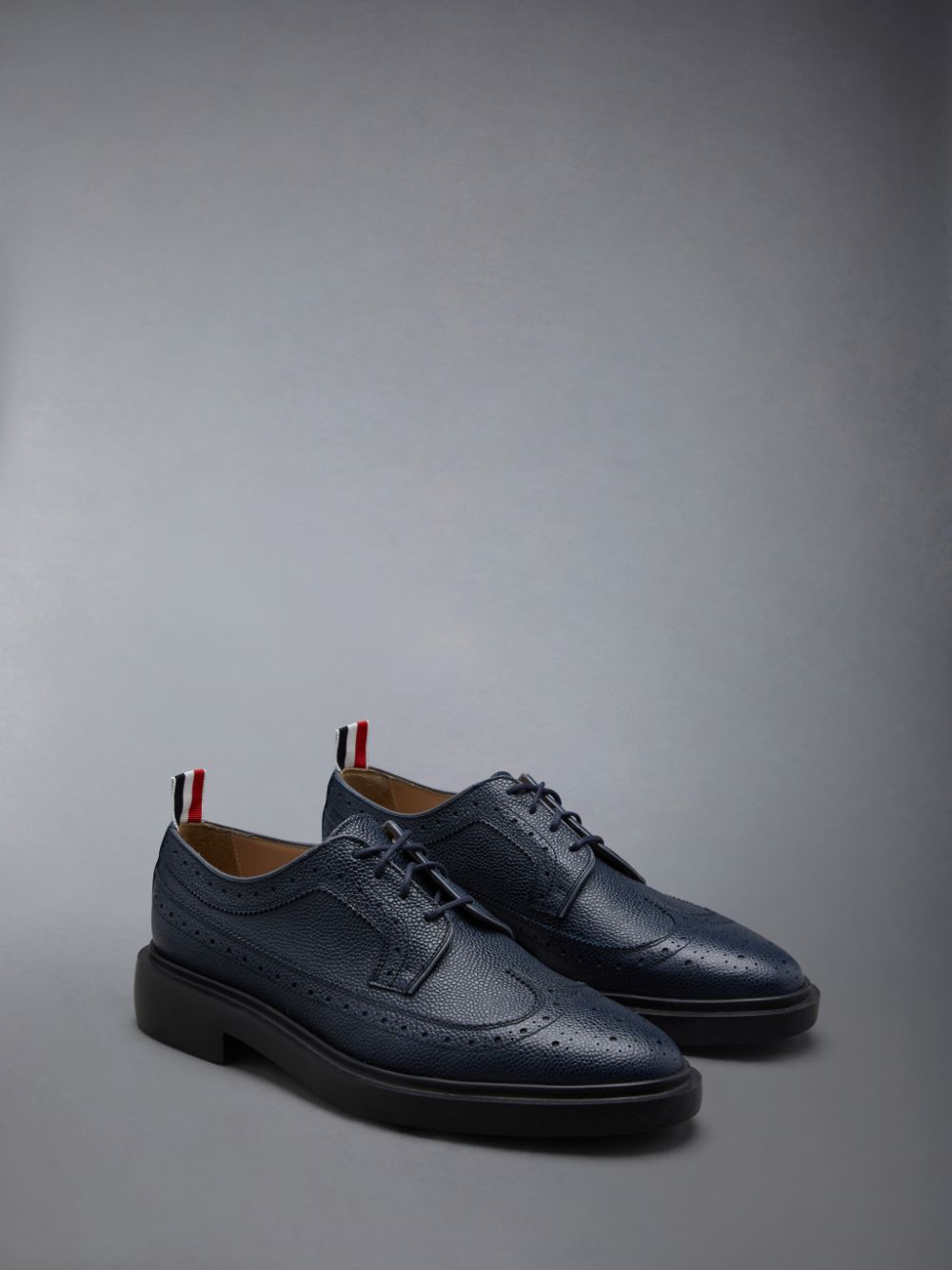 Thom Browne Pebble Grain Leather Longwing Women Brogue Shoes Blue | MAZ46Q26826