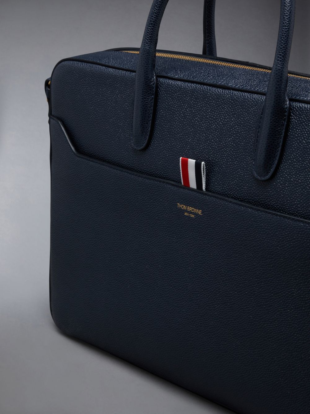 Thom Browne Pebble Grain Leather Men Business Bags Blue | RDI74H71414