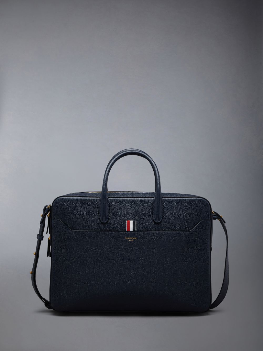 Thom Browne Pebble Grain Leather Men Business Bags Blue | RDI74H71414