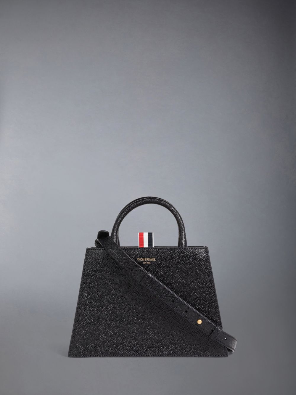 Thom Browne Pebble Grain Leather Mini Trapeze Women Tote Bags Black | LZU69O26182