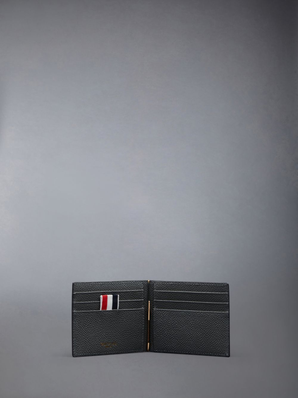 Thom Browne Pebble Grain Leather Money Clip Men Wallets Grey | ESV51K57244