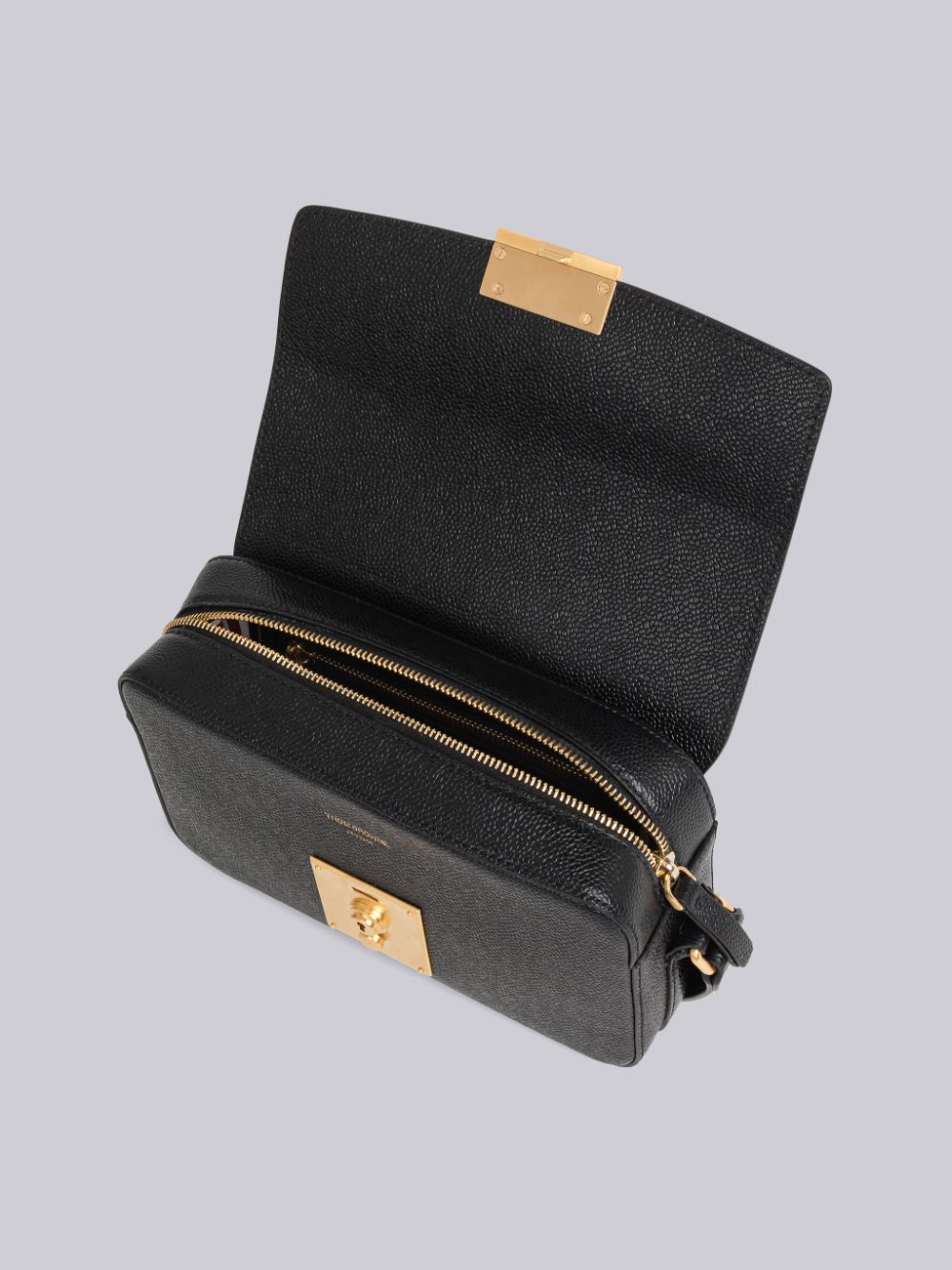 Thom Browne Pebble Grain Leather Mr. Camera Women Tool Bags Black | MAP80C12869