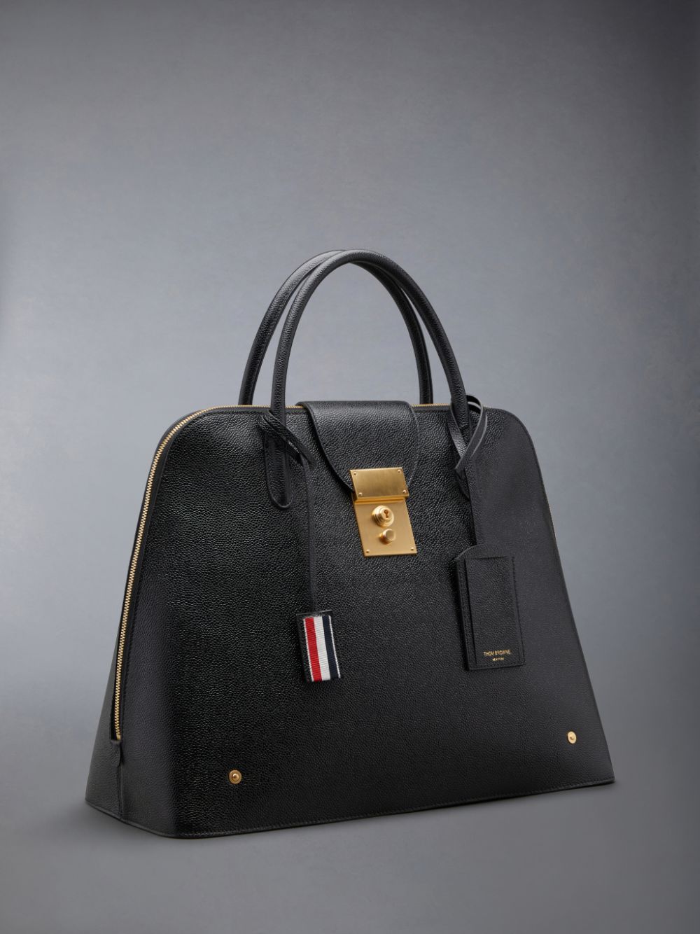 Thom Browne Pebble Grain Leather Mr. Women Satchel Bags Black | FKT92C08482