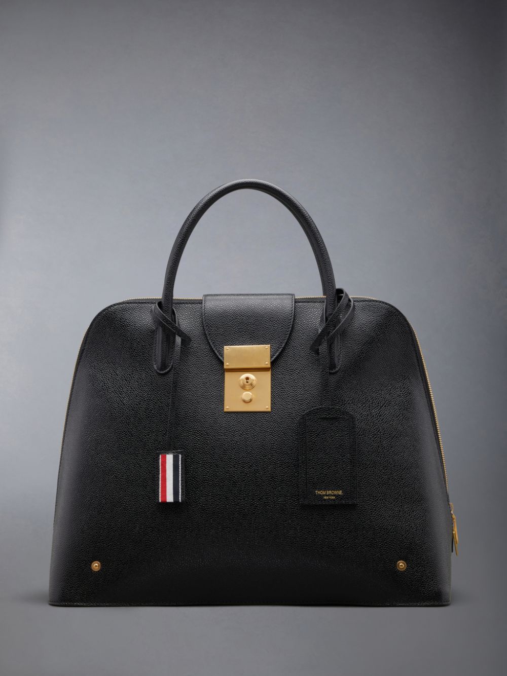 Thom Browne Pebble Grain Leather Mr. Women Satchel Bags Black | FKT92C08482