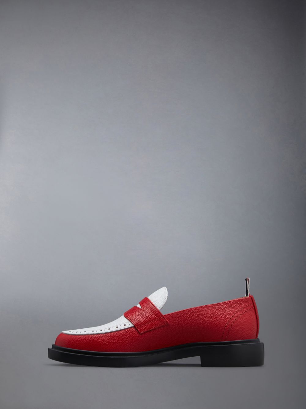 Thom Browne Pebble Grain Leather Penny Women Loafers Red | LQE11Q93870