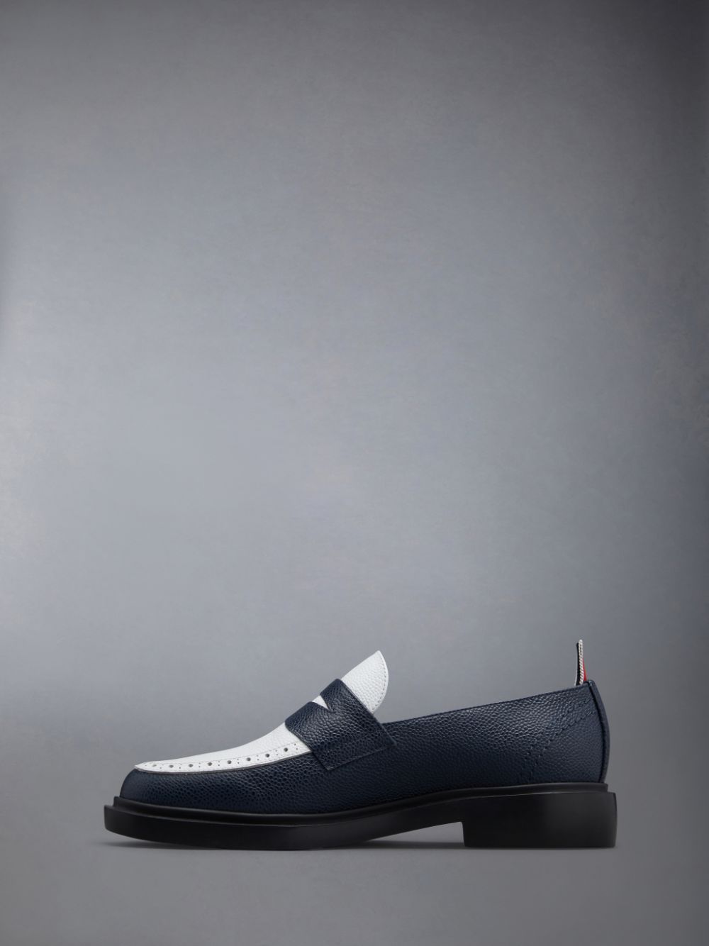 Thom Browne Pebble Grain Leather Penny Women Loafers Blue | WWD61R14943