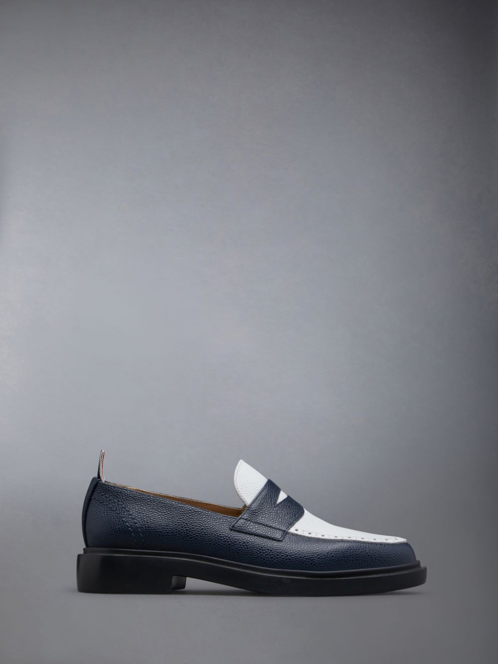 Thom Browne Pebble Grain Leather Penny Women Loafers Blue | WWD61R14943