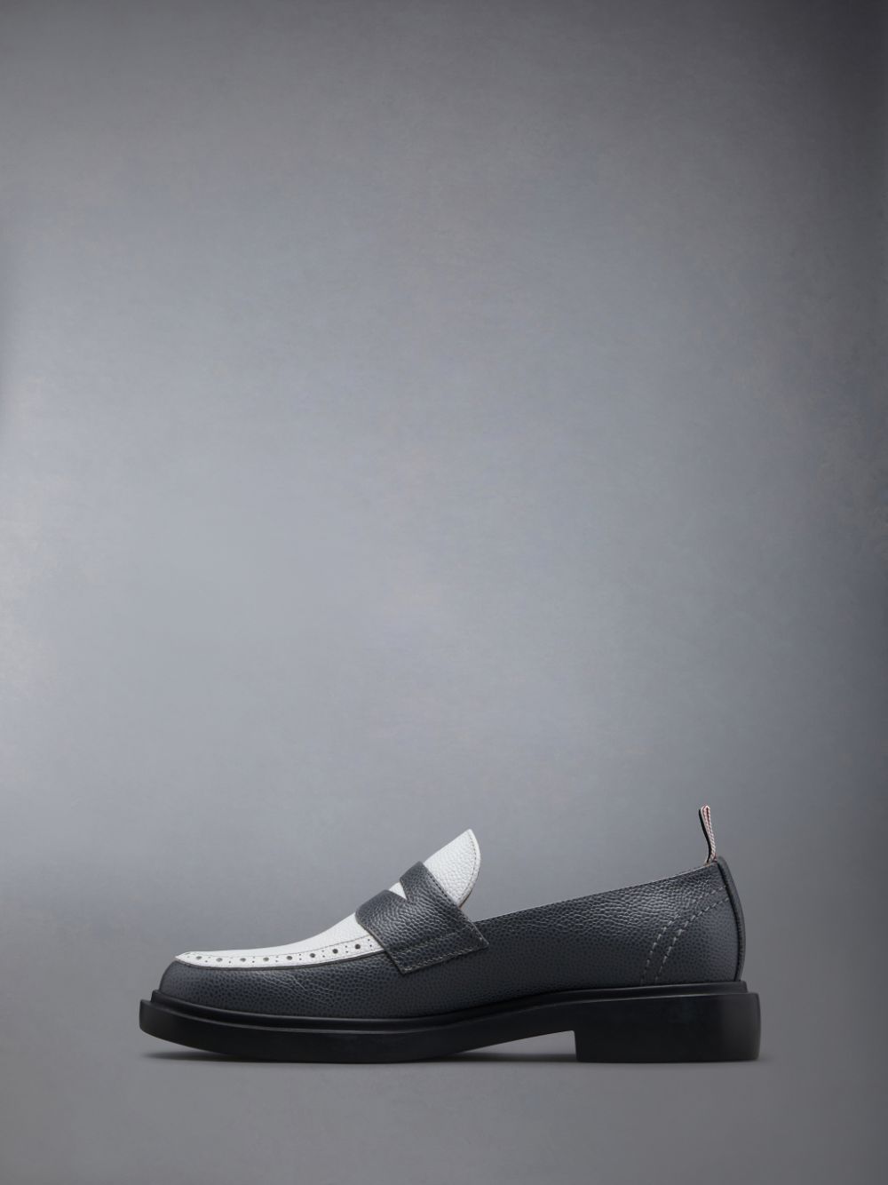 Thom Browne Pebble Grain Leather Penny Women Loafers Grey | WBW57H41322