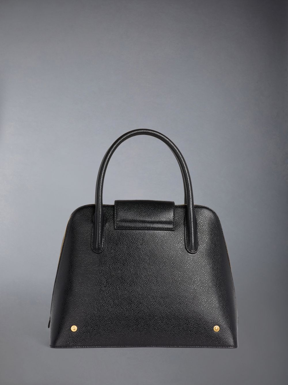 Thom Browne Pebble Grain Leather Removable Shoulder Strap Mrs. Women Satchel Bags Black | APJ40I15676